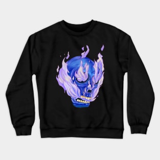 Skull on Fire Blue version Crewneck Sweatshirt
